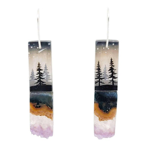 Earrings - Crystal Forest Drops by Fernworks