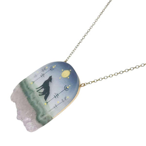Necklace - Wolf Crystal by Fernworks