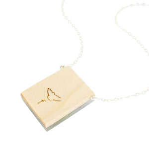 Necklace - Red Winged Blackbird (Sterling Silver) by Fernworks