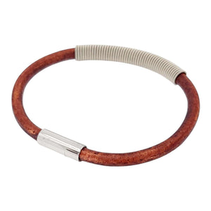 Bracelet - M - Wound Up Leather (Brown) by High Strung Studios