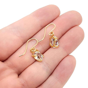 Earrings - Classic Herkimer Drops in Yellow Gold Vermeil by Storica Studio