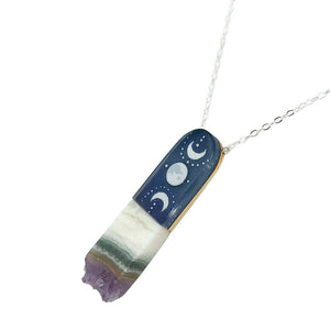 Necklace - Jasper Moons Crystal (Sterling Silver) by Fernworks