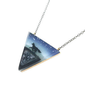 Necklace - Druzy Fox (Brass) by Fernworks