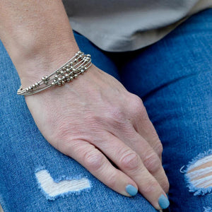 Bracelet - Fidget Bangle (Silver) (M or L) by High Strung Studios