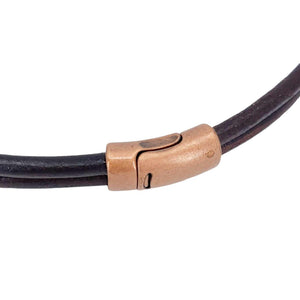 Necklace - Reversible - Midnight Sun (Black Leather, Copper, Ceramic) by Diana Kauffman Designs