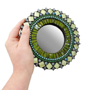 Mosaic Mirror - 7in Round (Kauai) by Zetamari Mosaic Artworks