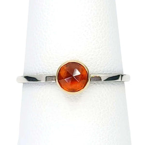 Ring - Size 7 - 5mm Garnet Notched Band (14k Gold, Sterling Silver, Garnet) by 314 Studio