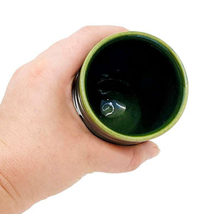 Cup - Large Green Seto-Yaki Oribe by Asemi Co.