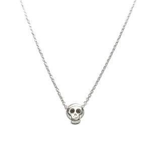 Necklace - Open-Eyed Tiny Skull in Sterling Silver by Michelle Chang