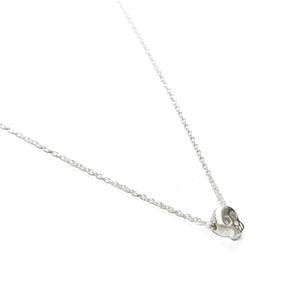 Necklace - Open-Eyed Tiny Skull in Sterling Silver by Michelle Chang