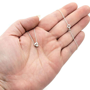 Necklace - Open-Eyed Tiny Skull in Sterling Silver by Michelle Chang