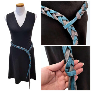 Belts - Skinny Wrap Belt Vegan Leather (Gray) by Crystalyn Kae
