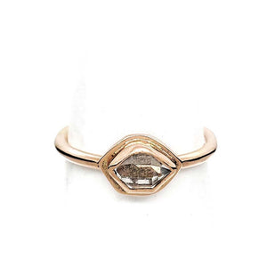 Ring - Size 5 - Glacier Mini Horizontal Herkimer in 14k Rose Gold by Storica Studio