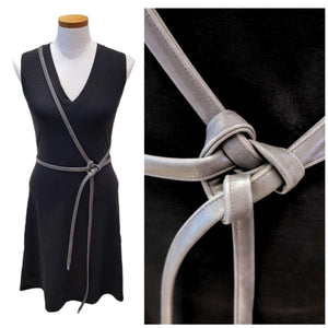 Belts - Skinny Wrap Belt Vegan Leather (Gray) by Crystalyn Kae