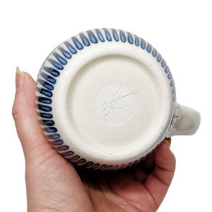 Mug - Small in Upward Linear with Blue Accents by Britt Dietrich Ceramics