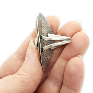 Ring - Size 9 - Tectonic Vesica Ruby by Una Barrett