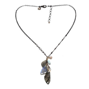 Necklace - Labradorite Wing Cluster by Calliope Jewelry