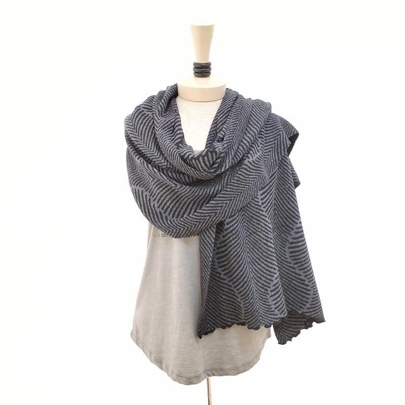 Wrap - Forest Fern in Charcoal Gray and Black by Liamolly