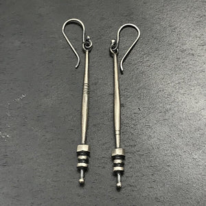 Earrings - Long Dangles - Architectural Sterling Silver by Taviametal