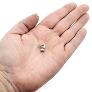 Earrings - Diamond-Eyed Tiny Skull Studs in Sterling Silver by Michelle Chang