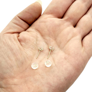 Earrings - Classic 5-6mm Herkimer Studs in 14k Yellow Gold by Storica Studio