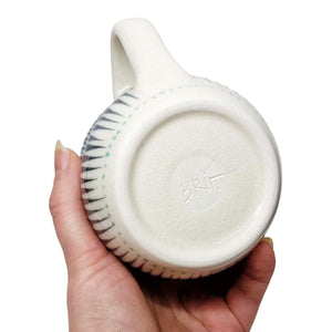 Mug - Small in Outward Linear with Aqua Accents by Britt Dietrich Ceramics