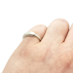 Ring - Diamond-Eyed Ouroboros Snake in Sterling Silver by Michelle Chang