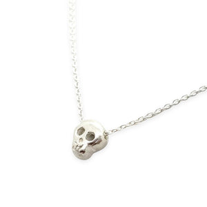 Necklace - Open-Eyed Tiny Skull in Sterling Silver by Michelle Chang