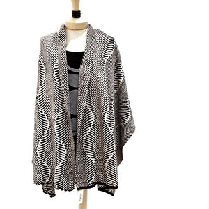 Wrap - Forest Fern in Black and Cream by Liamolly