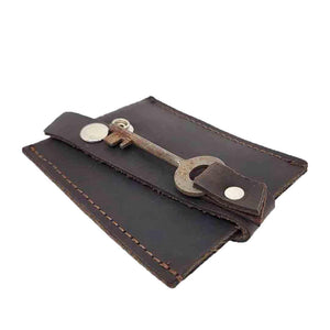 Wallet - Chocolate - Key Pop-Up Leather Wallet by Divina Denuevo