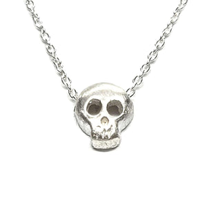 Necklace - Open-Eyed Tiny Skull in Sterling Silver by Michelle Chang