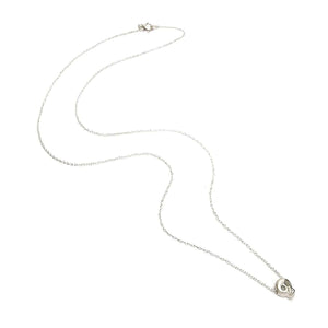 Necklace - Open-Eyed Tiny Skull in Sterling Silver by Michelle Chang