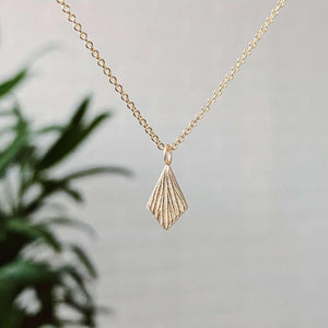 Necklace - Flame Charm in 14k Yellow Gold by Corey Egan