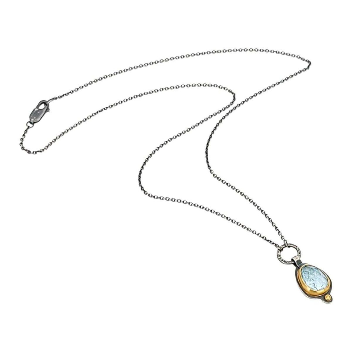 Necklace - OOAK Aquamarine Pendant in Mixed Metals by Allison Kallaway
