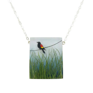 Necklace - Red Winged Blackbird Painted by Fernworks
