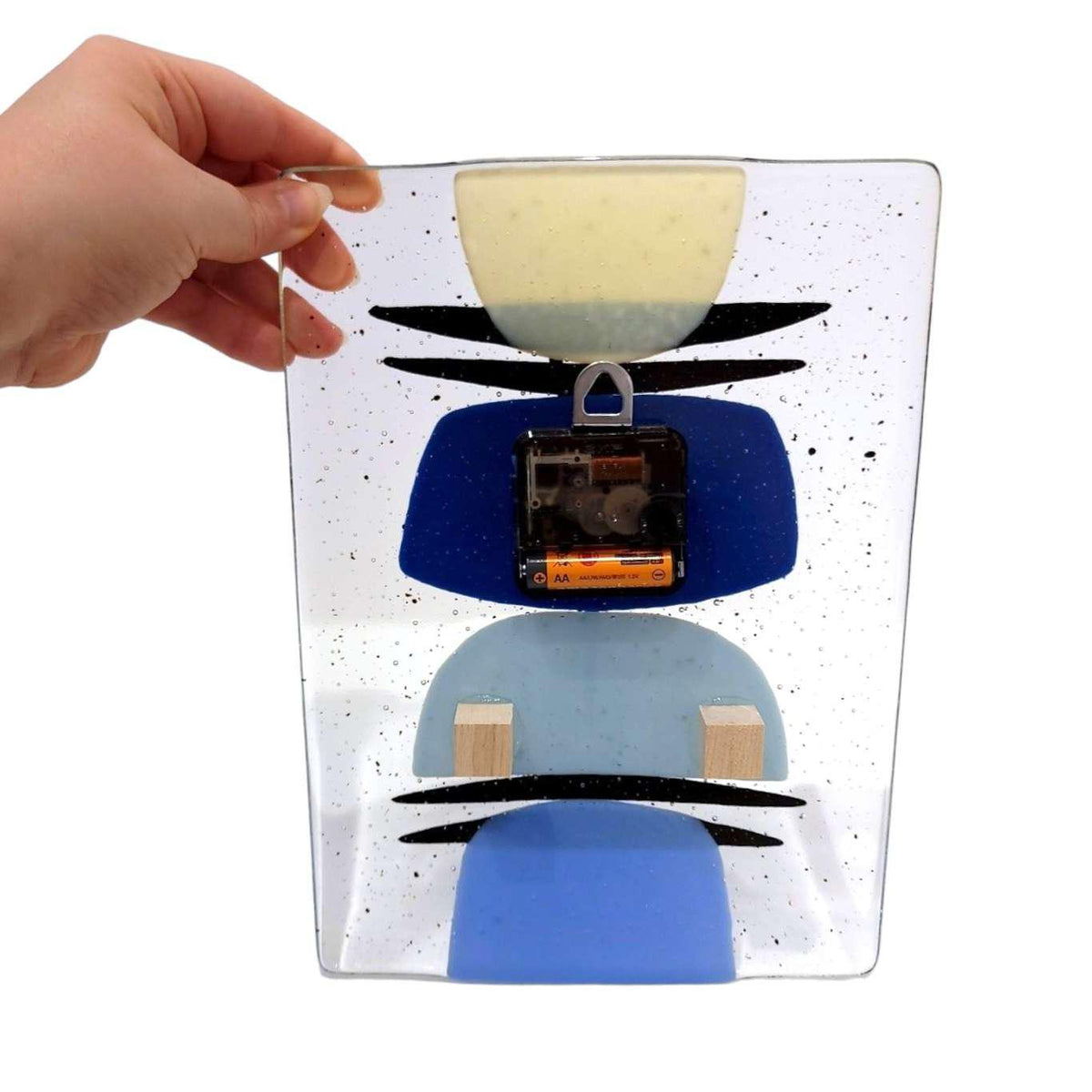 Wall Clock - Mirage (Fused Glass) by Danielle Styles Glass