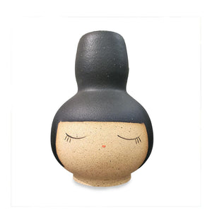 Buddy Vase - Peaceful (Black Hair) by Jennifer Fujimoto