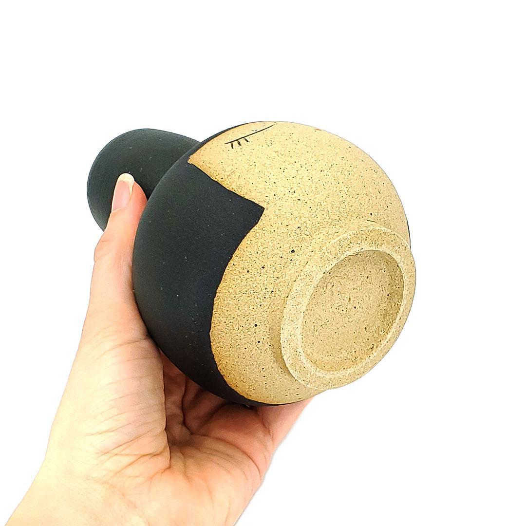 Vase - Peaceful Buddy (Black Hair) by Jennifer Fujimoto