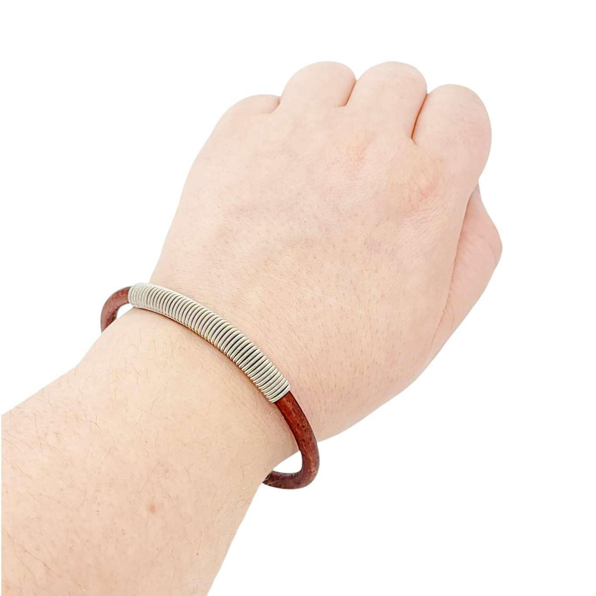 Bracelet - L - Wound Up Leather (Brown) by High Strung Studios