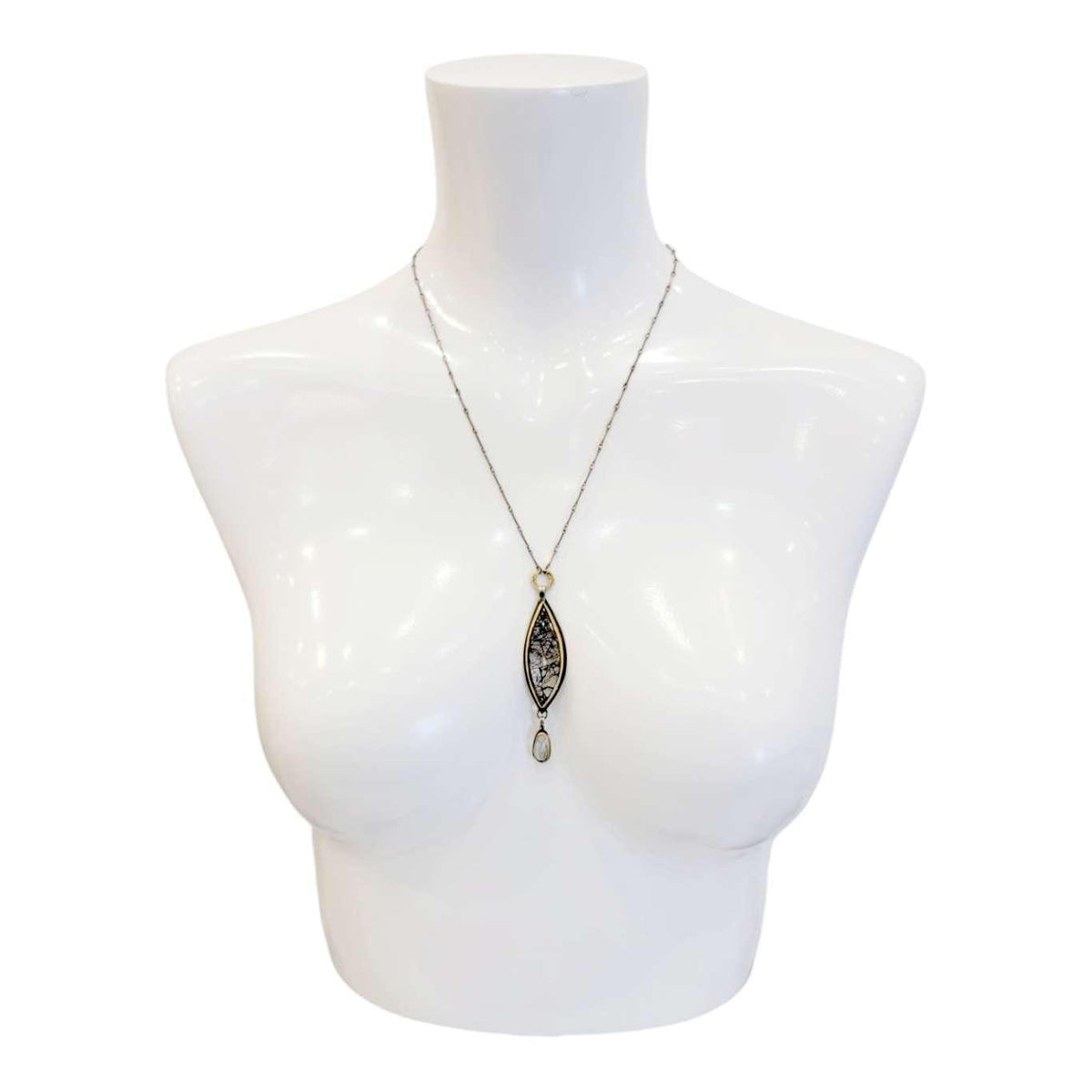 Necklace - Rutilated Quartz Aquamarine 14k 18k Gold by Allison Kallaway