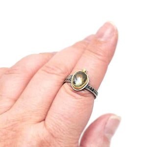 Ring - Size 9.25 - OOAK Labradorite Ring in Mixed Metals by Allison Kallaway