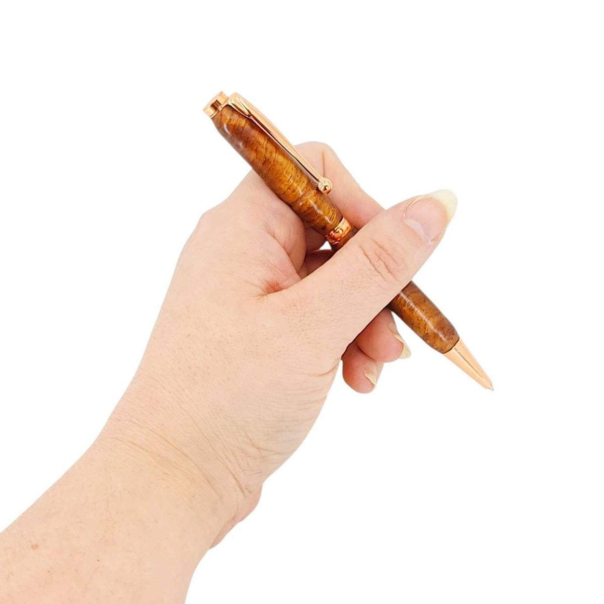 Pen - Twist Ballpoint - Contoured Wood (Rose Gold) by Embark Wood