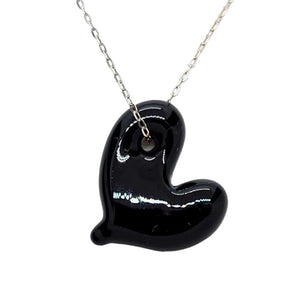 Necklace - Hole in My Heart in Black by Krista Bermeo Studio