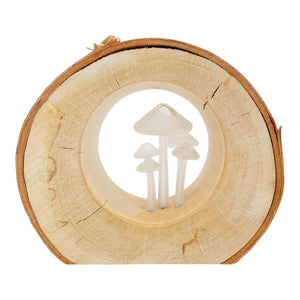 Lamp - Small Birch Circle (White Mushrooms) by Sage Studios