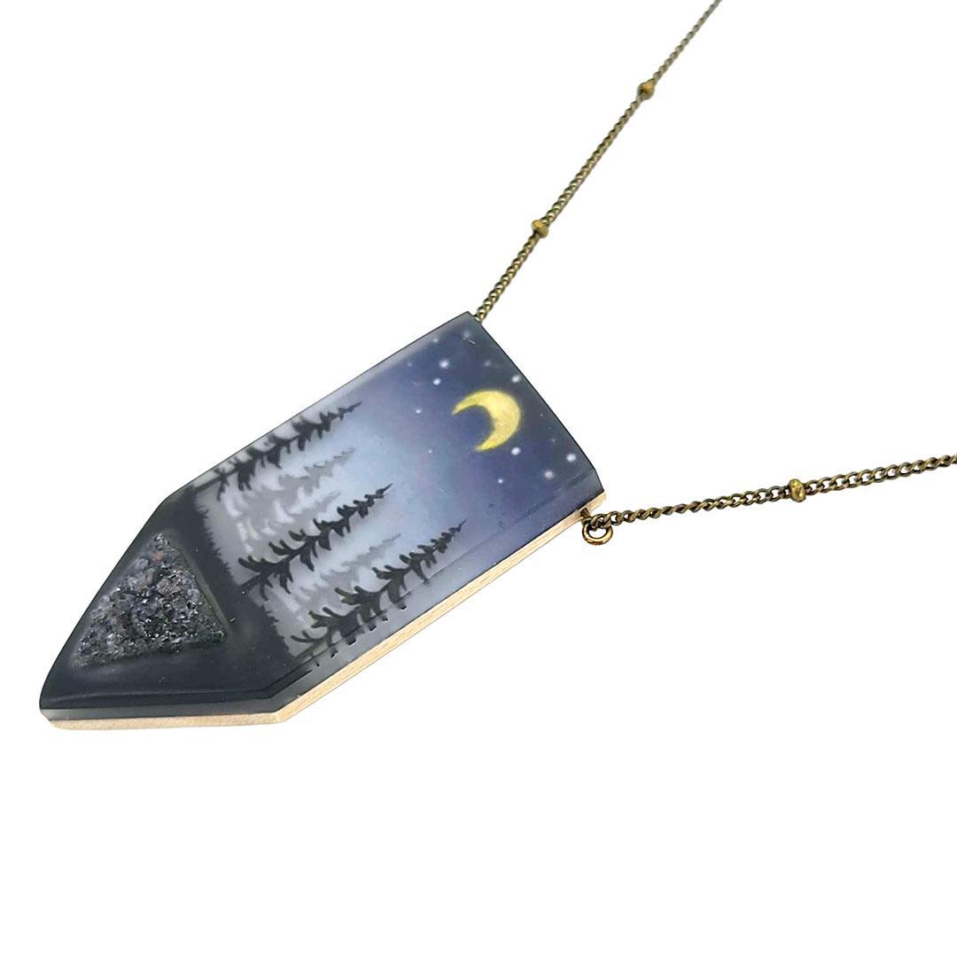 Necklace - Druzy Forest Crystal by Fernworks