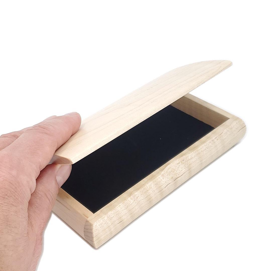 Jewelry Box - Mini Possibility Box (Curly Maple) by Mikutowski Woodworking