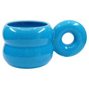 Mug - Blue Small Chubby Donut Mug by MUD WITCH