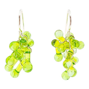 Earrings - Short Rosetti Clusters in Chartreuse by Krista Bermeo Studio