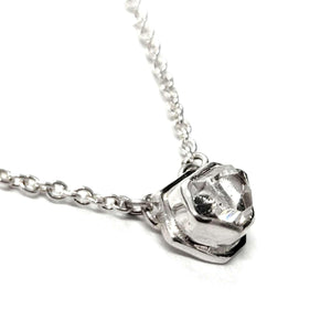 Necklace - East-West Glacier Mini Herkimer in Bright Sterling Silver by Stórica Studio