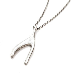 Necklace - Small Wishbone in Sterling Silver by Michelle Chang